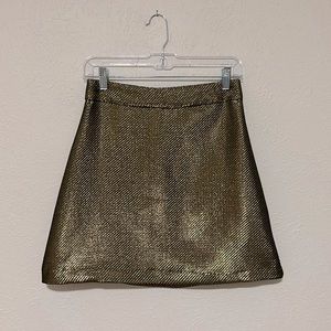 H&M GOLD METALLIC MIDI/MINI SKIRT !! Womens Size 4